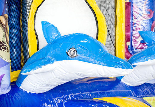 Comprar pequeño castillo hinchable multijugador temático de delfines con tobogán para niños. Ordene castillos hinchables en línea en JB Hinchables España