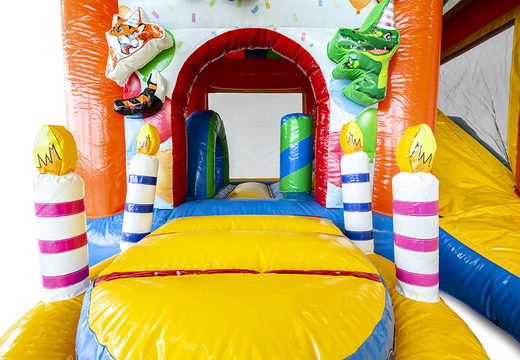 Compra un castillo hinchable en fiesta temática con tobogán para niños. Ordene castillos hinchables en línea en JB Hinchables España