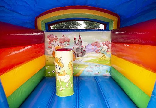 Pequeño castillo hinchable inflable para uso comercial con tema de unicornio a la venta para niños. Compra castillos hinchables en línea en JB Hinchables España