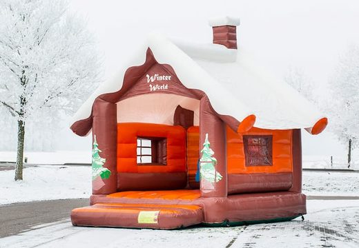Castillo hinchable Skihut winterworld con chimenea 3D en la parte superior para niños. Compre castillos hinchables en línea en JB Hinchables España